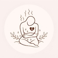 Illustration minimaliste du ventre et du bassin d’une femme, symbolisant l’accompagnement femmes à travers la reconnexion au corps, aux cycles et aux émotions