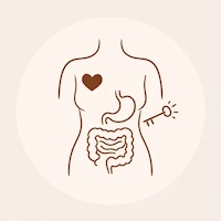 Illustration minimaliste d’un corps ressentant des émotions dans le ventre, symbolisant la libération émotionnelle et l’expression des ressentis intérieurs