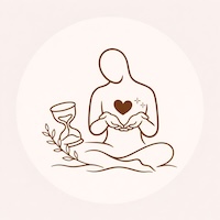 Illustration symbolique représentant Margot, somato thérapeute, mettant en lien le cœur, le temps et l’accompagnement en libération émotionnelle