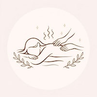 Illustration minimaliste d’une personne recevant un massage intégral, symbolisant le lâcher-prise corporel et la libération émotionnelle par le toucher