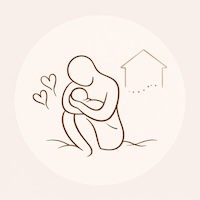 Illustration d’une mère en post-partum assise tenant son bébé, symbolisant le lien maternel, le besoin de sécurité et l’adaptation émotionnelle après la naissance