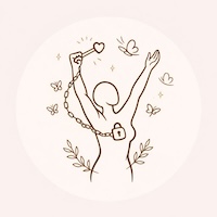 Illustration délicate représentant une femme entourée d’éléments végétaux et symboliques, évoquant une thérapie pour femme axée sur l’écoute, la douceur et le bien-être émotionnel