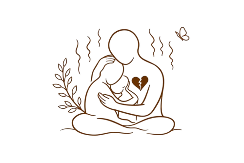 Illustration d’un enfant tenu dans les bras d’un adulte, symbolisant une thérapie enfant fondée sur la sécurité affective, le soutien émotionnel et le lien de confiance